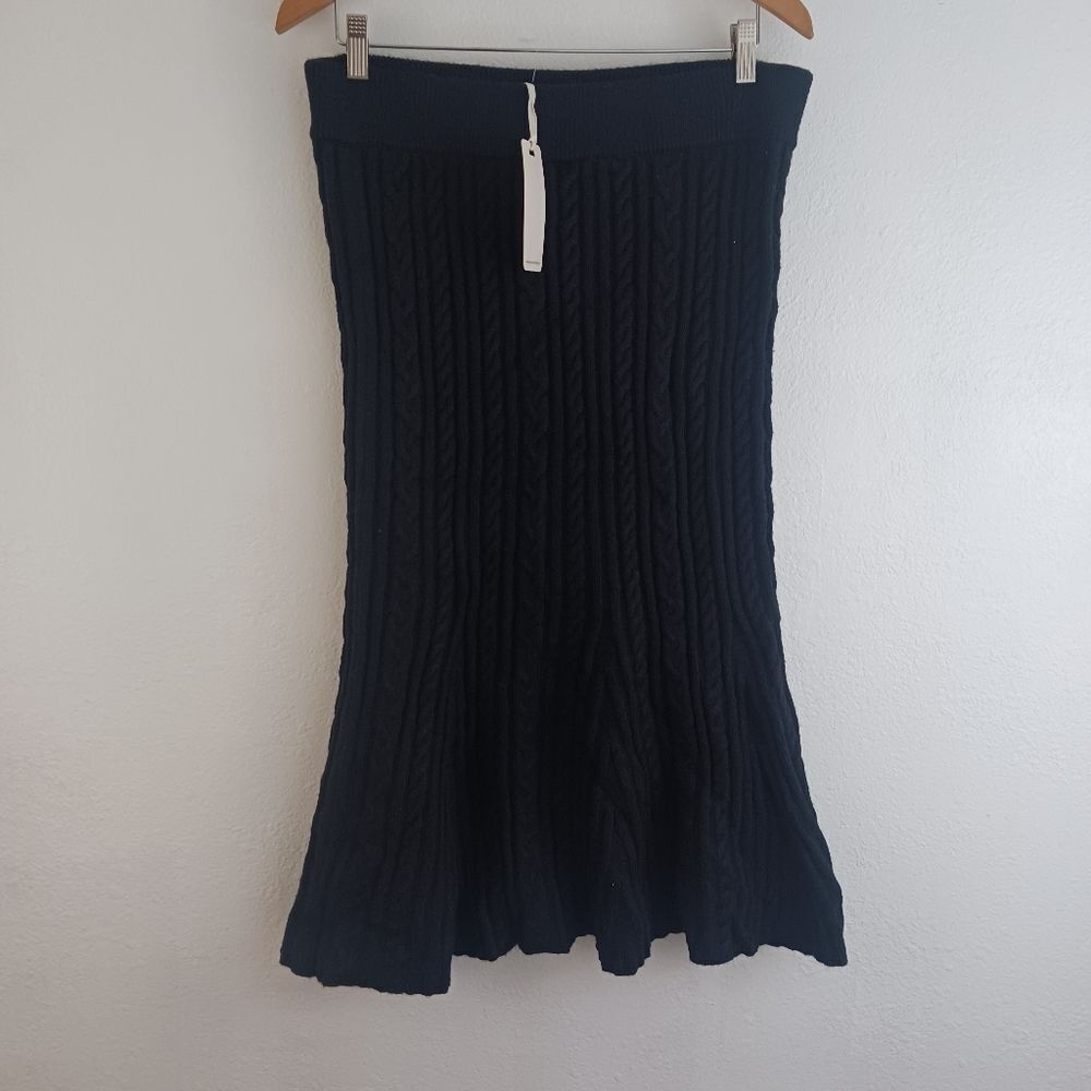 Pleione black knit skirt size L